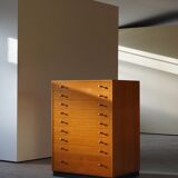 Oregon Pine Chest of Drawers with Brass Handles, 1970s