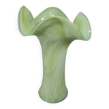 Vase vert étonnant des années 1960, signé Ca Dei Vetrai. Fabriqué en Italie.