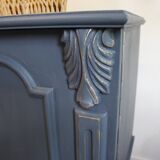 Blue and gold 3-door sideboard