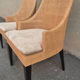 Fauteuil en rotin cannée