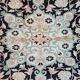 Vintage Kasmir Silk Hand-Knotted Rug with Floral Pattern, Pakistan 1950s