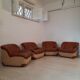 Four vintage armchairs, leather and fabric, 70s