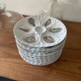 Porcelain oyster plates "The swallow" Melun sur Yevre