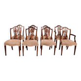 set of 6 chairs and two armchairs in mahogany from the 19th century