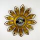 Spanish sunburst ceiling light fixture or sconce in gilt iron, circa 1960