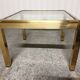 Small coffee table / Vintage brass and glass end table
