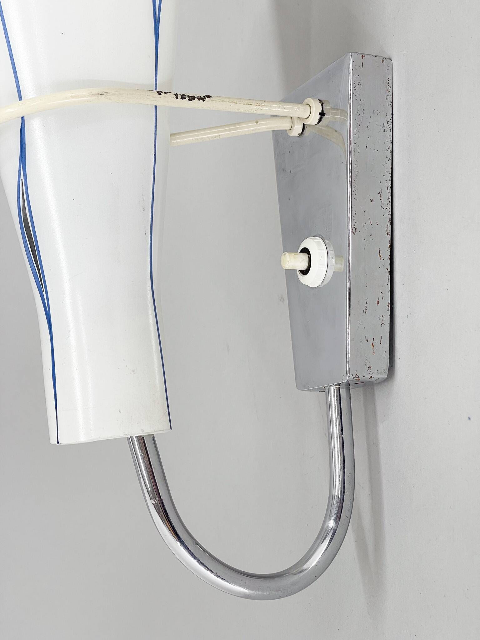 Pair of 1960s Chrome & Glass Wall Lamps by Zukov, 2 Pairs Available
