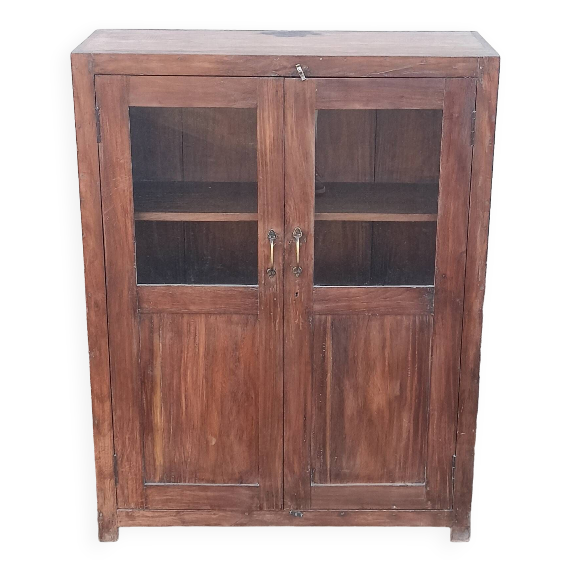 Old wooden glass cabinet