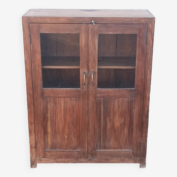 Old wooden glass cabinet