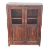 Old wooden glass cabinet
