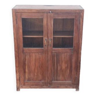 Old wooden glass cabinet