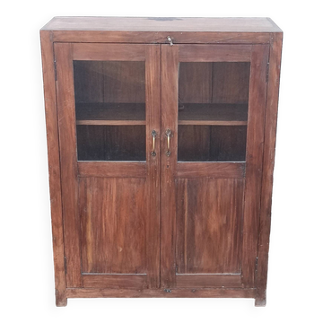 Old wooden glass cabinet