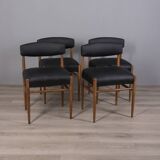 SET OF 4 VINTAGE 1960S TEAK WOOD CHAIRS WITH ITALIAN DESIGN