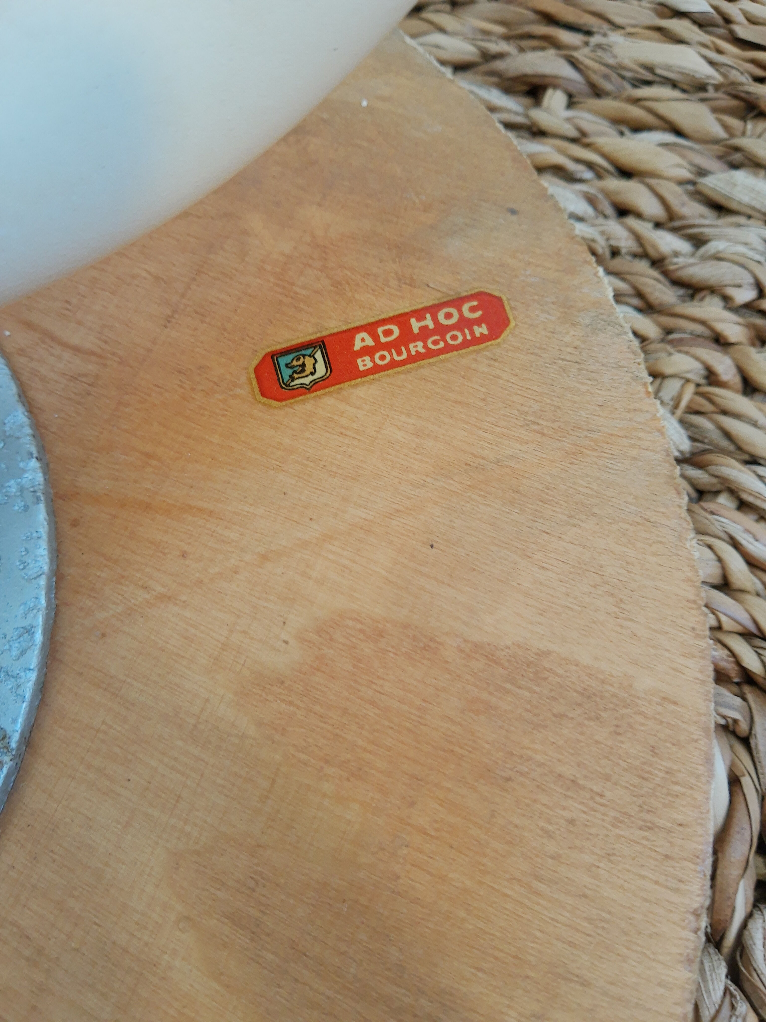 Wood & metal tripod workshop stool with industrial screws