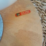 Wood & metal tripod workshop stool with industrial screws