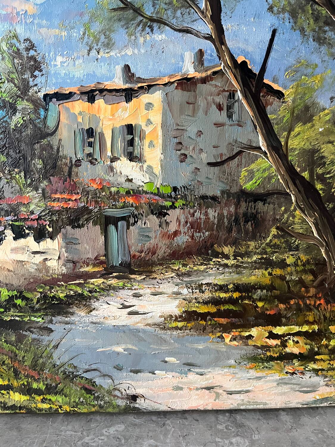 Villa by the seaside in Ramatuelle, oil on canvas signed Picard 1926.