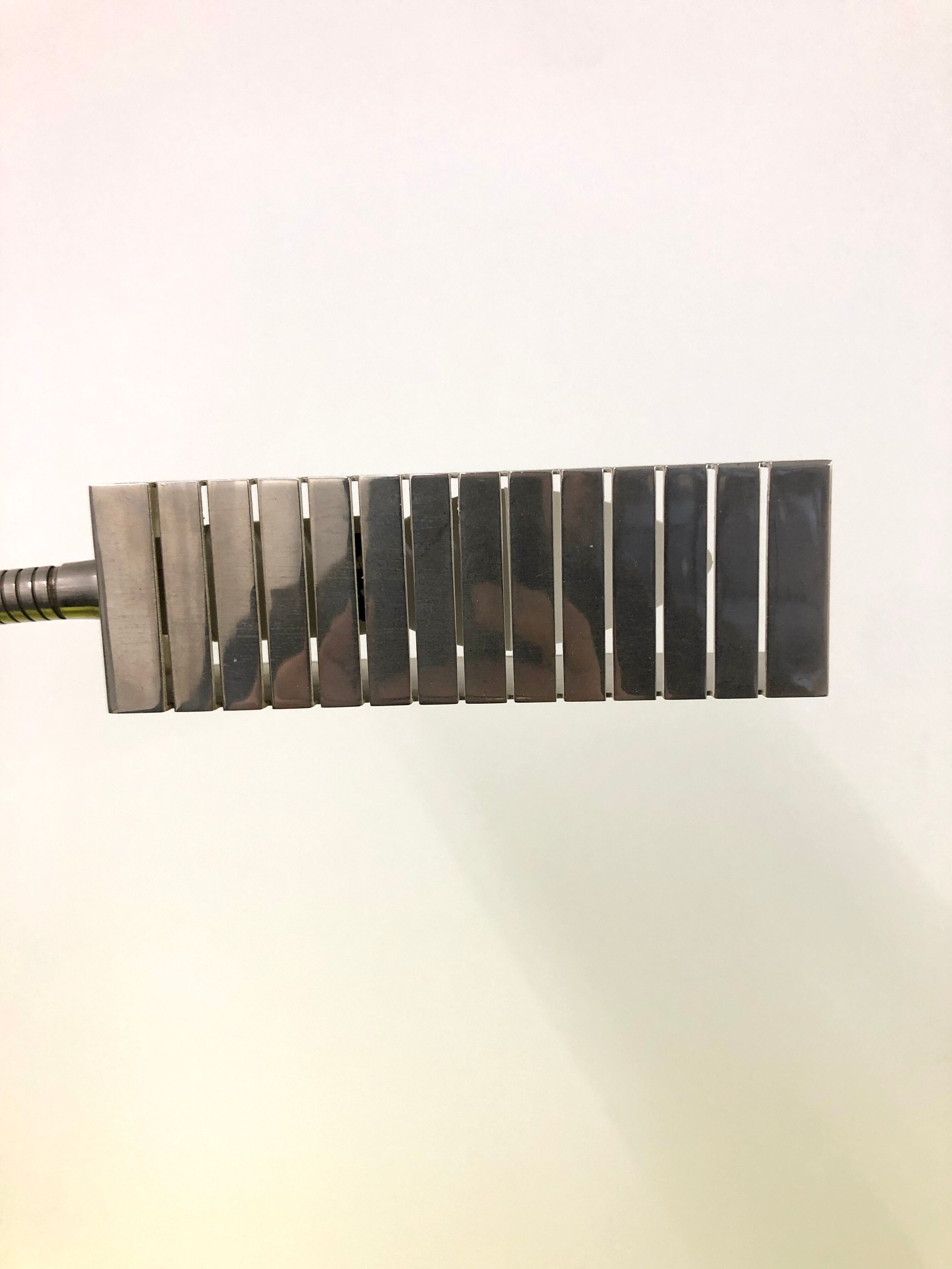 Chrome metal lamp with flexible rod by Michel Boyer for Verre Lumière, 1968