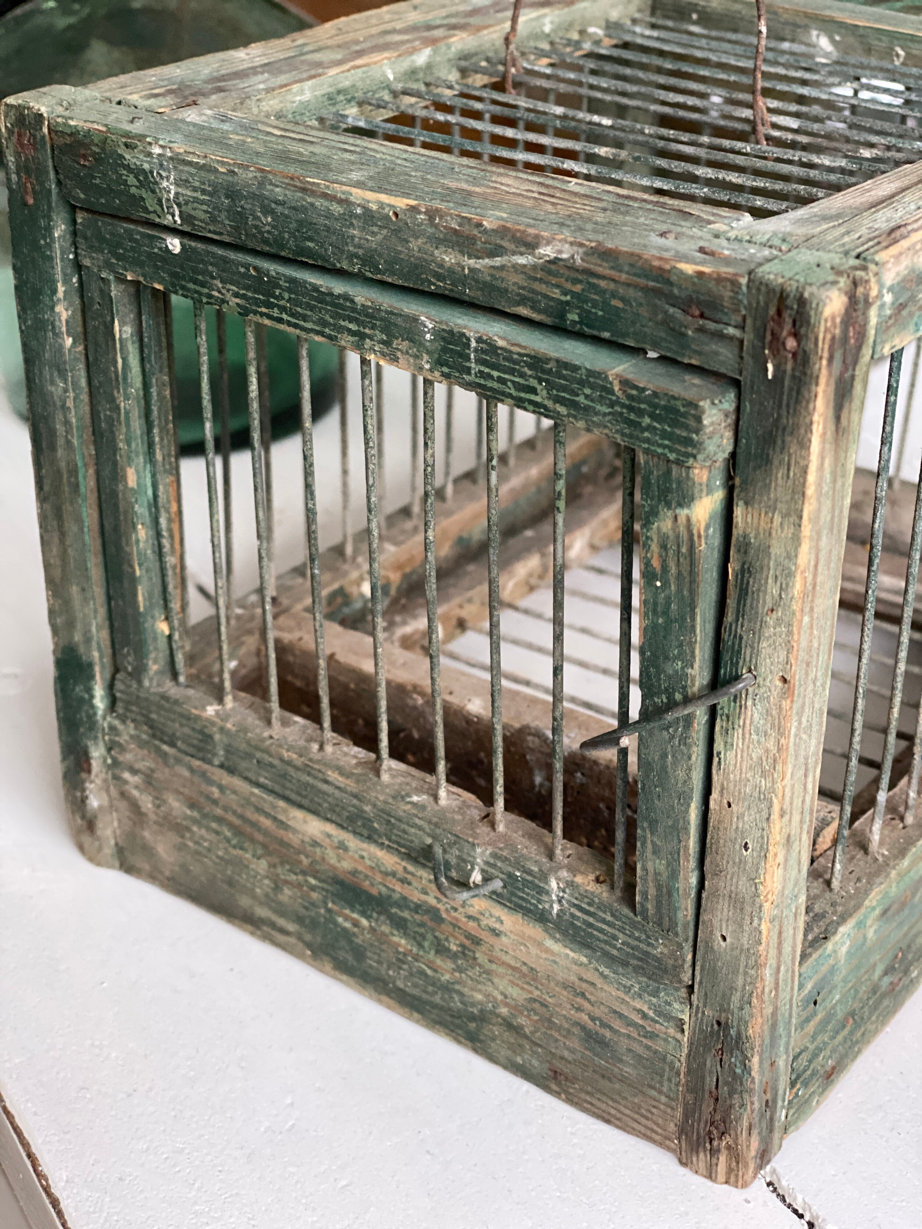 Cage à oiseaux en bois et acier