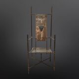Copper and brass throne chair by Cor de Ree, Netherlands 1990