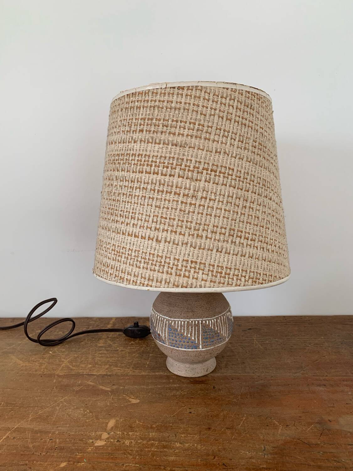 Art Deco glazed ceramic ball lamp, circa 1940