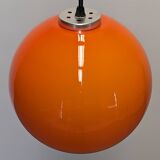 Orange opaline ball pendant light, 60s/70s