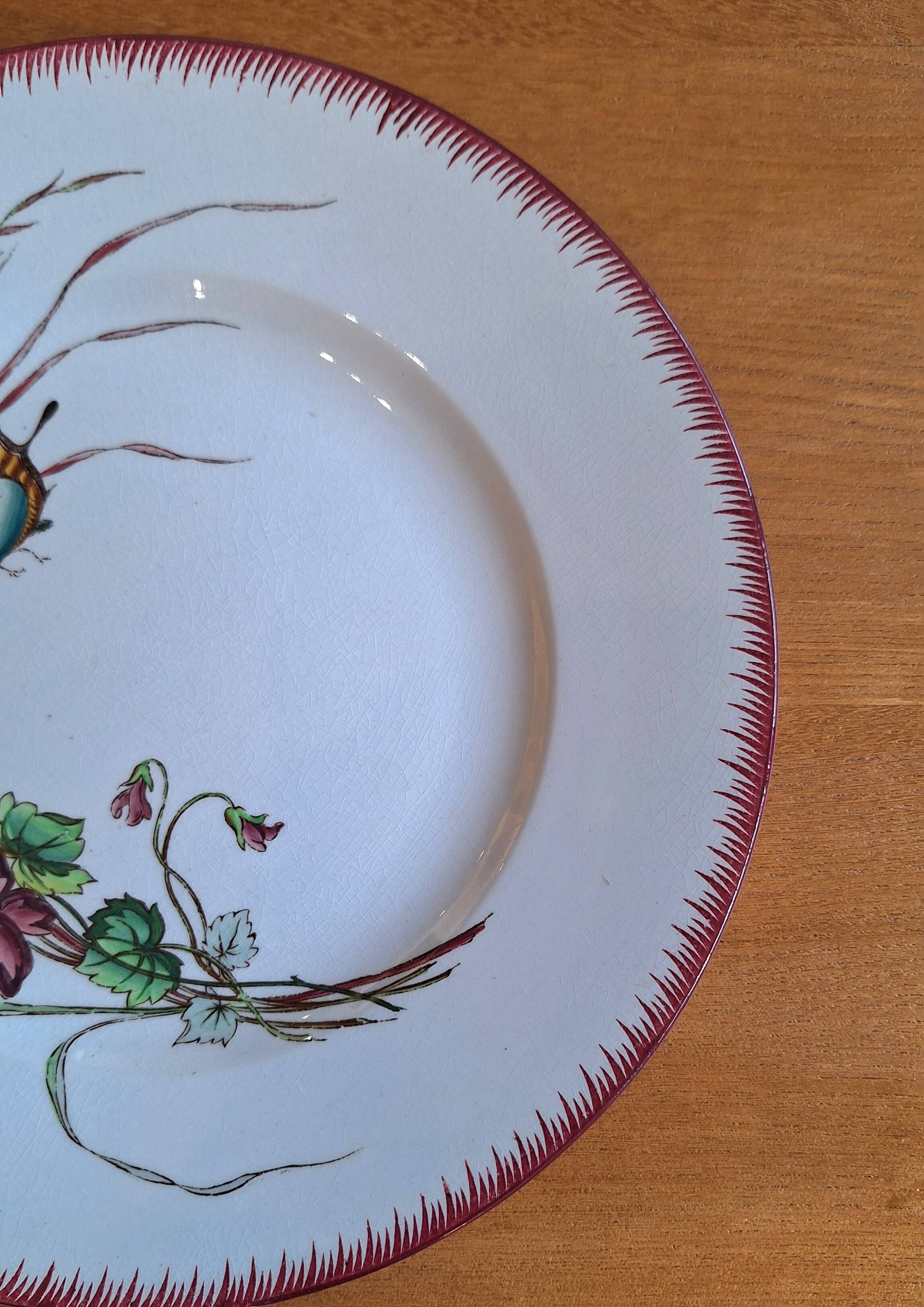 Plate Sarreguemines Butterfly decoration
