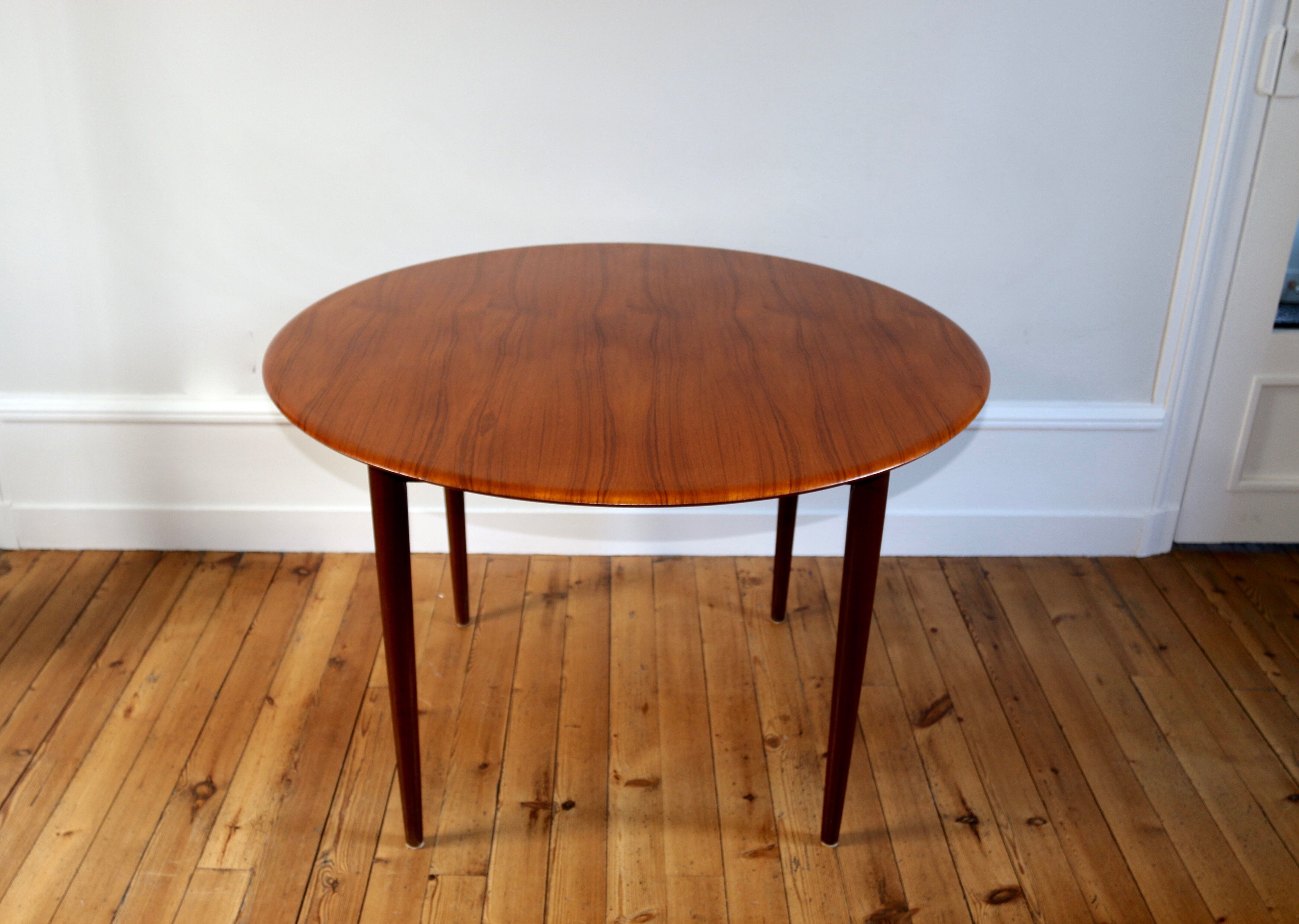 Scandinavian teak table vintage beveled 110 cm, 1960