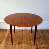 Scandinavian teak table vintage beveled 110 cm, 1960
