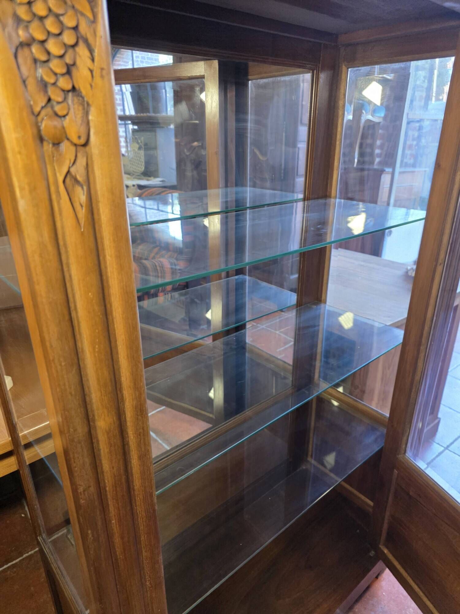 Vitrine art déco en acajou années 1930
