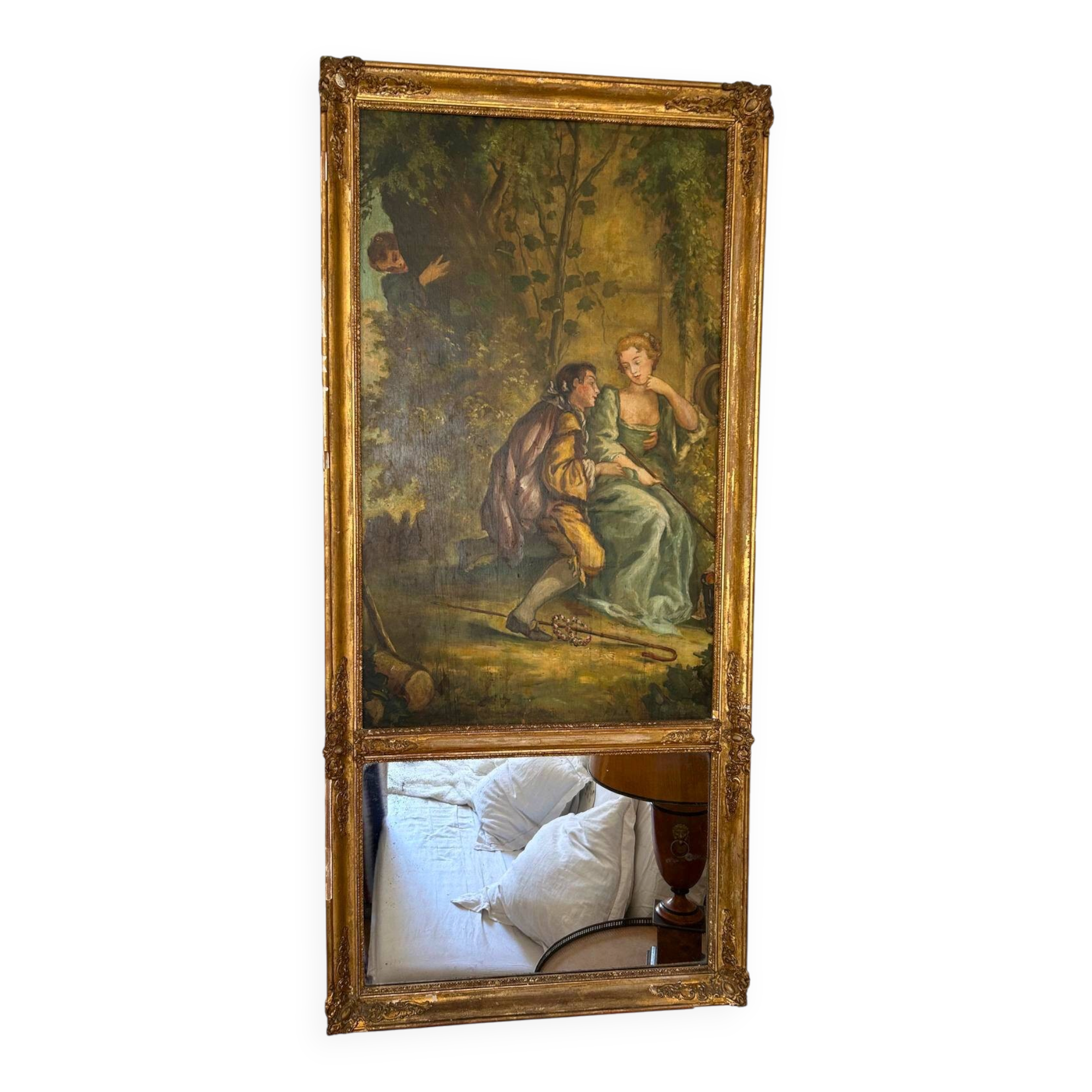 Antique gilded trumeau.