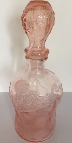 Pink glass decanter