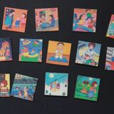 Magnetic chalk board with its vintage magnets