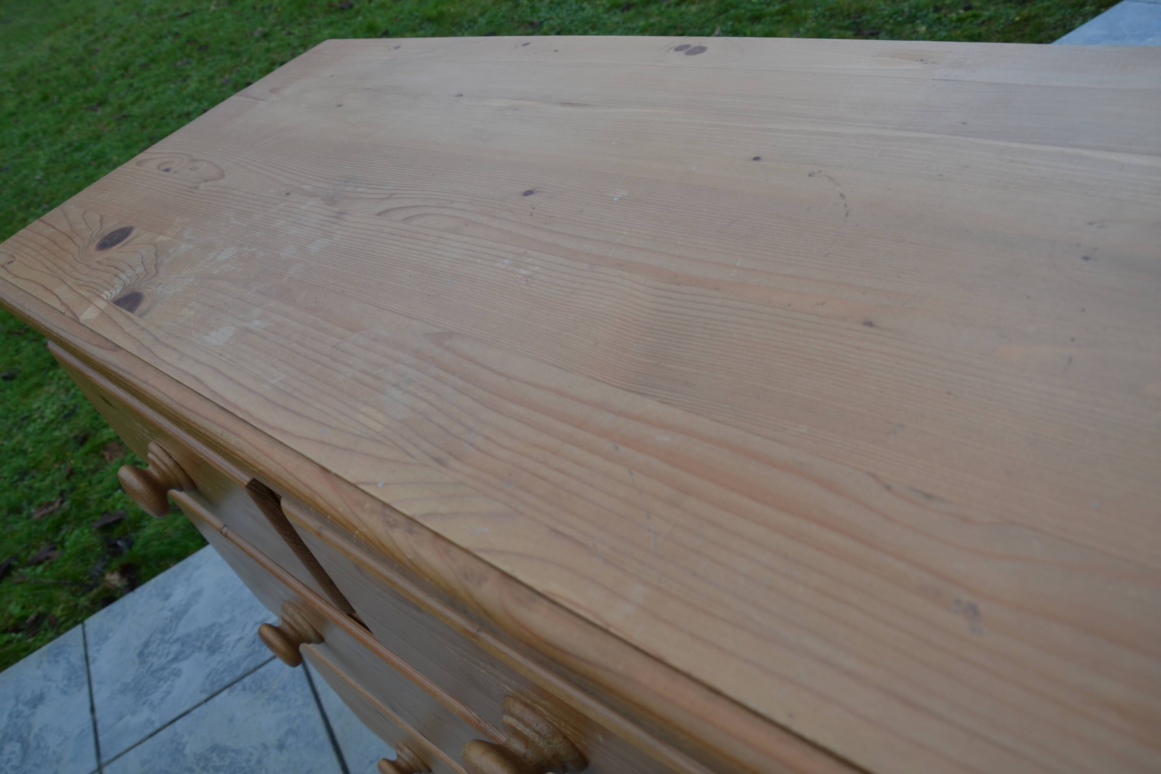 Antique pine commode interior's