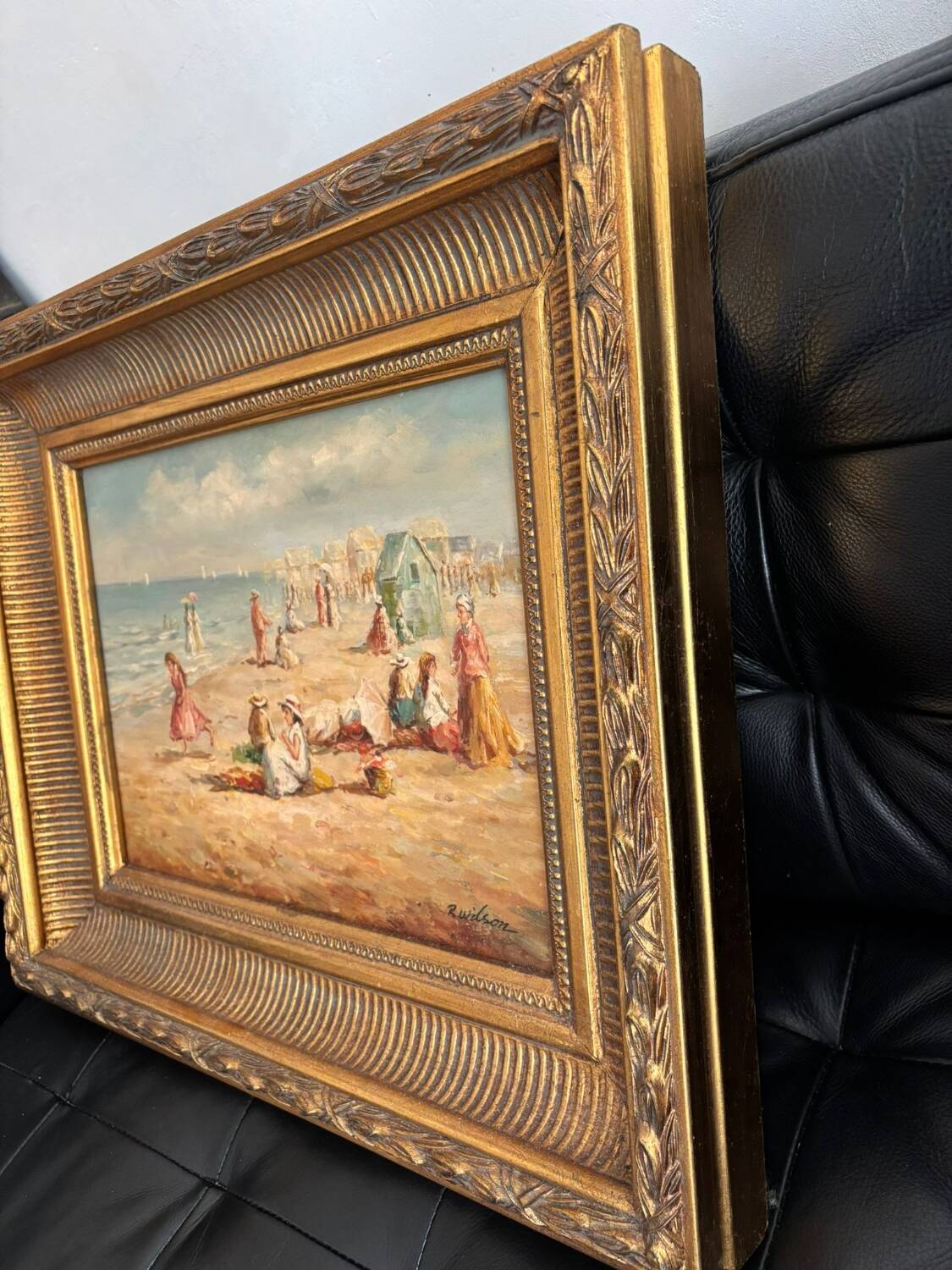 Antique oil painting signed R Wilson, early 20th century