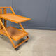 Vintage Italian foldable wooden serving cart, 1980s
