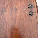 Large antique chest / bed end in solid exotic mahogany wood. 19th century