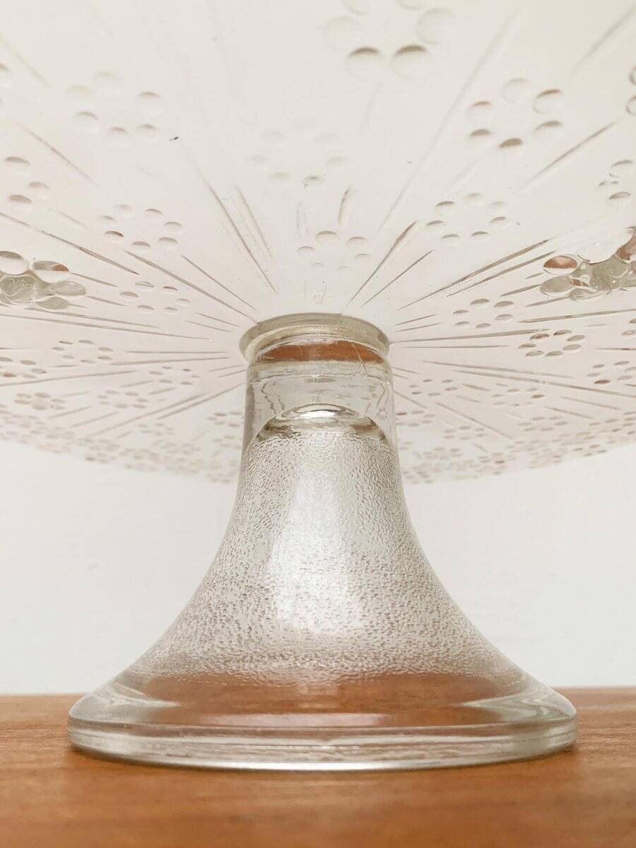 Vintage Scandinavian glass cake stand