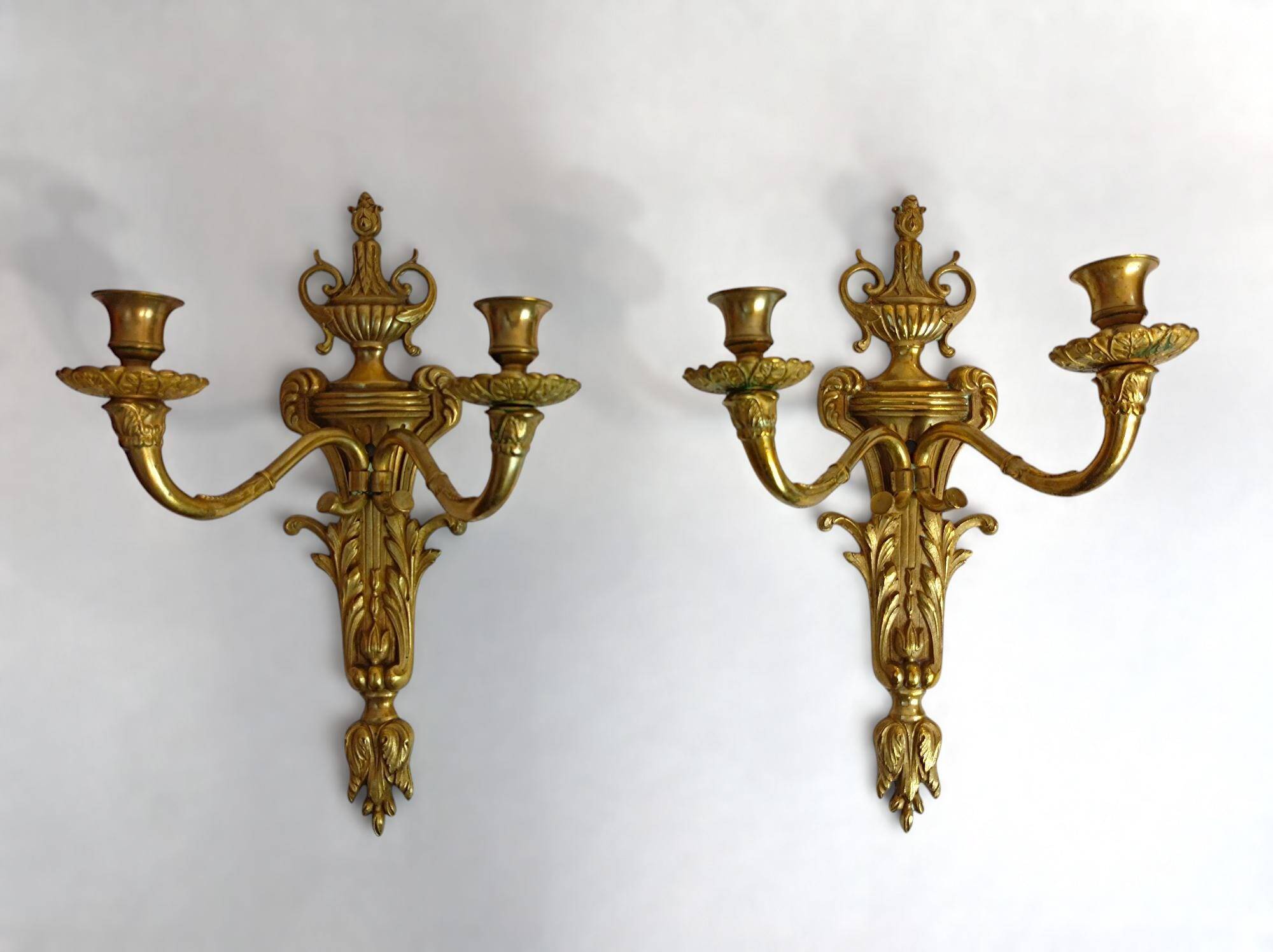 Bronze wall sconces Louis XVI, Belle Époque circa 1880–1910