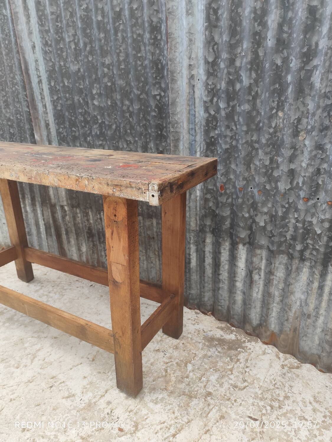 Small solid oak workbench