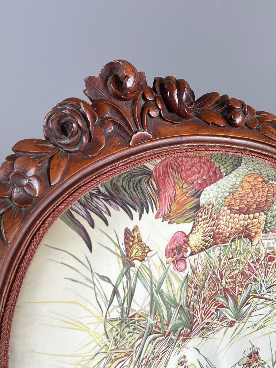 Fauteuil ancien en bois sculpté, époque Napoléon III, XIXe Siècle