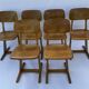 Suite of 6 chairs foot compass 1960 beautiful blond patina