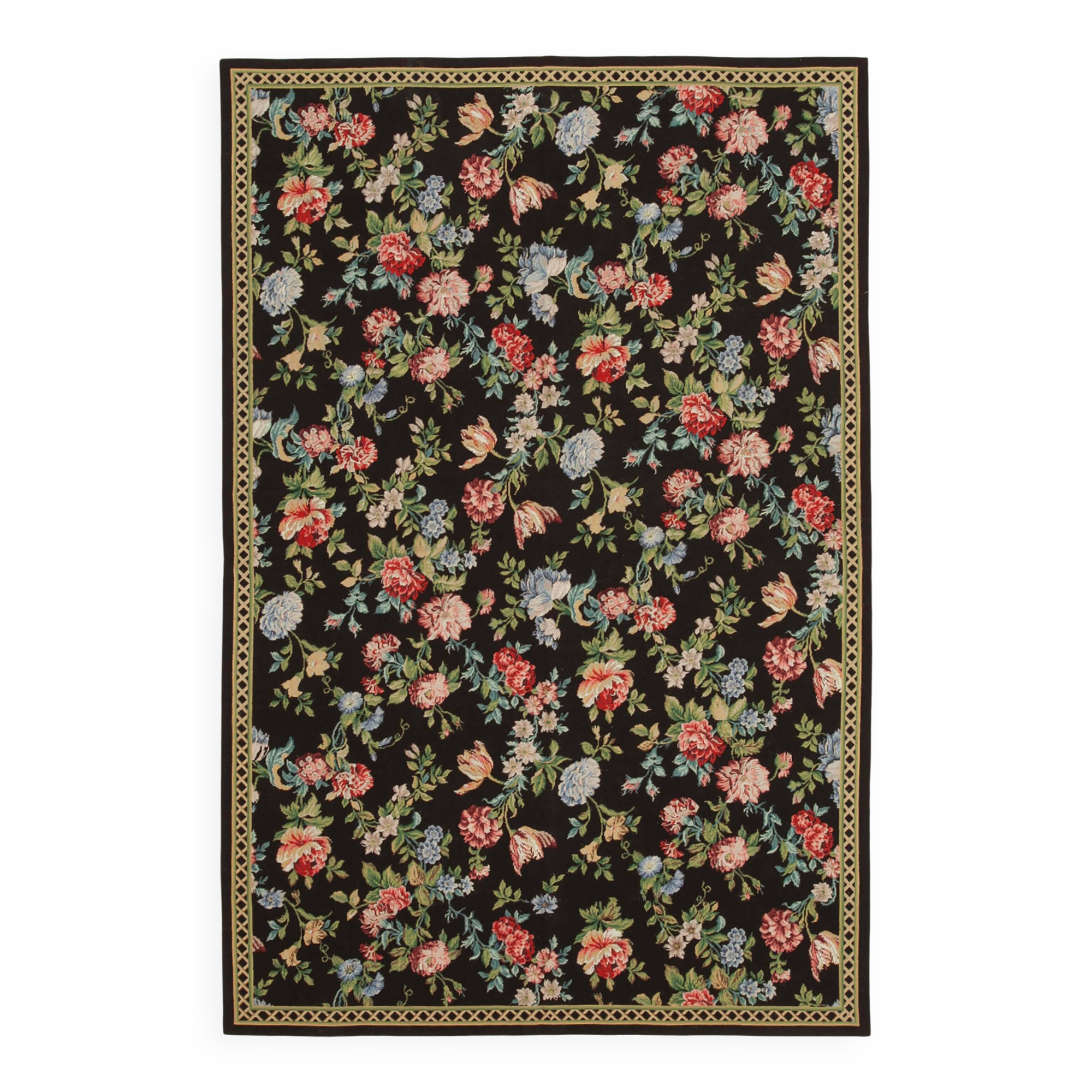 Handmade Vintage Flatweave Needlepoint Kilim 177 cm x 271 cm