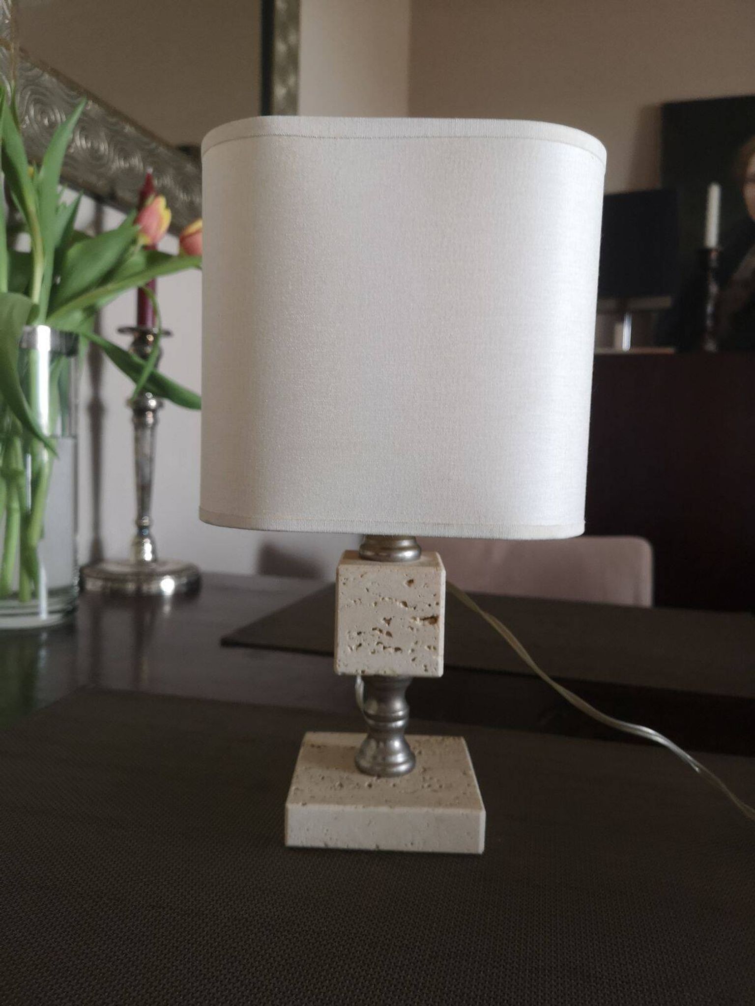 Lampe en travertin - Années 1960/70