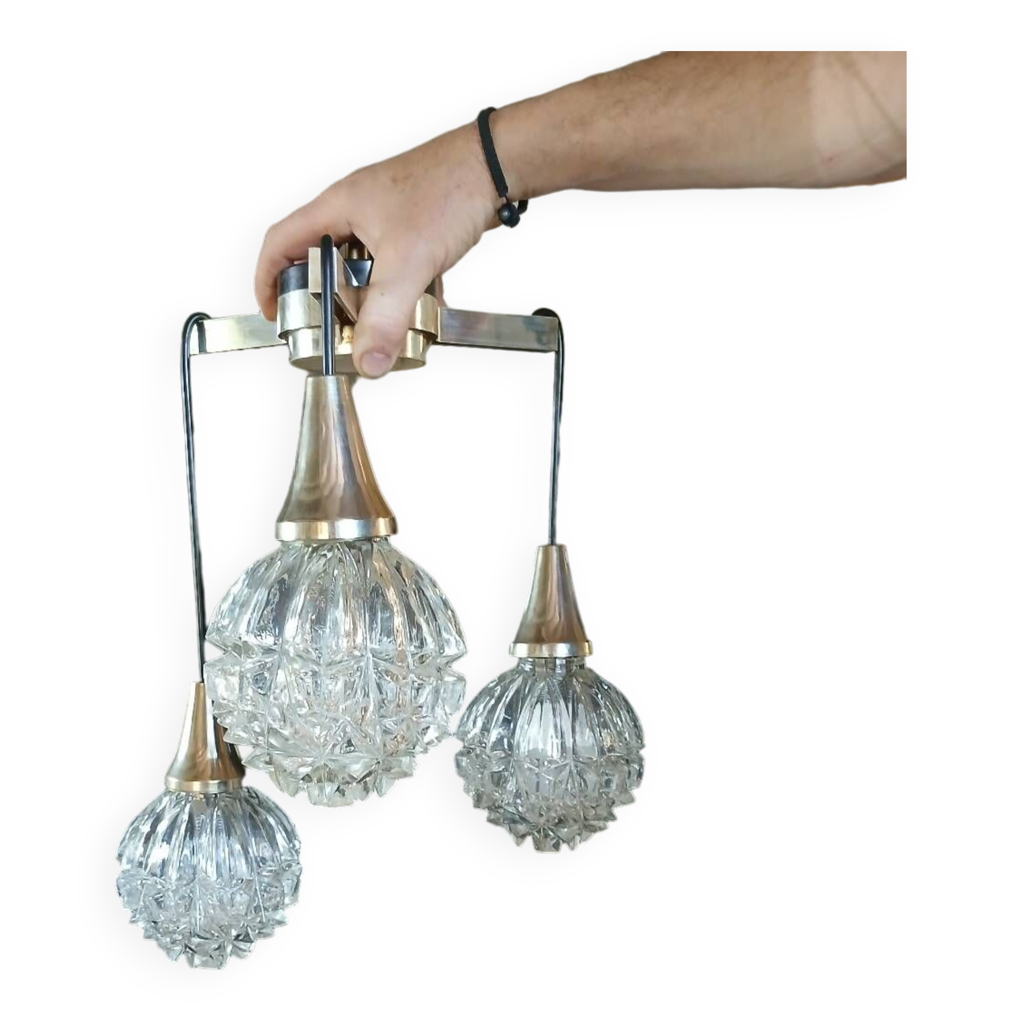 Chandelier, vintage waterfall suspension