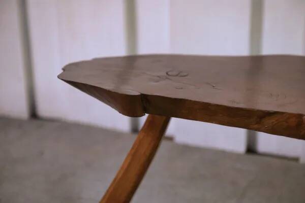 Brutalist oak stool, 1960s