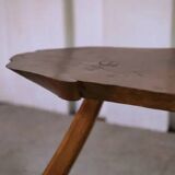 Brutalist oak stool, 1960s