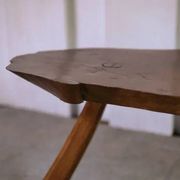 Tabouret brutaliste en chêne 1960’s