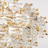 Dazzling chandelier, brass and crystal glass by Kinkeldey, Germany, 1970s.