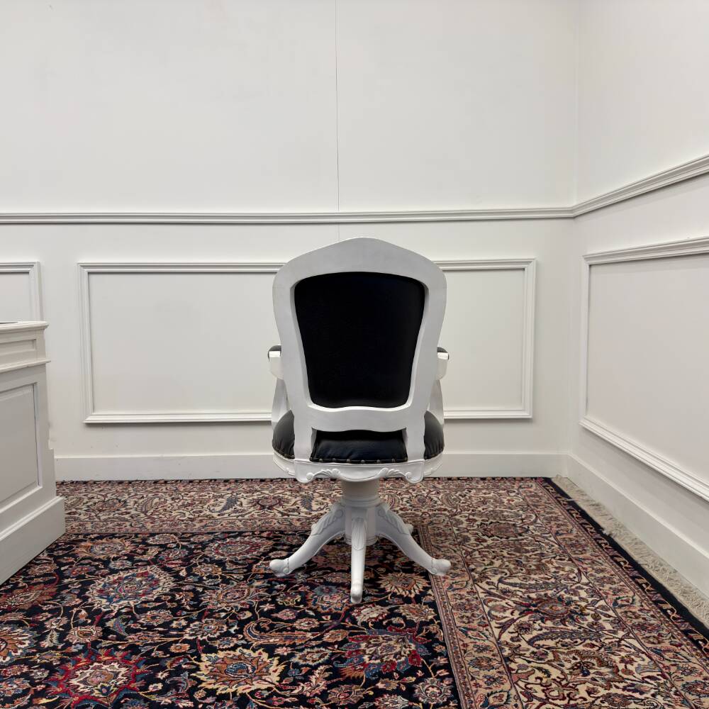 Classic English White Desk Set with Desk Chair