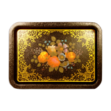 Flower tray in screen-printed sheet metal cracked effect